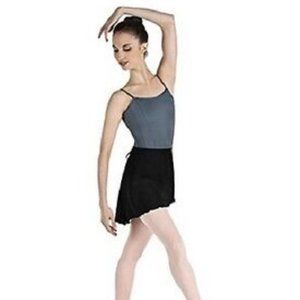 Body Wrappers 990 Black Women's Medium/Large Short Tapered Georgette Wrap Skirt